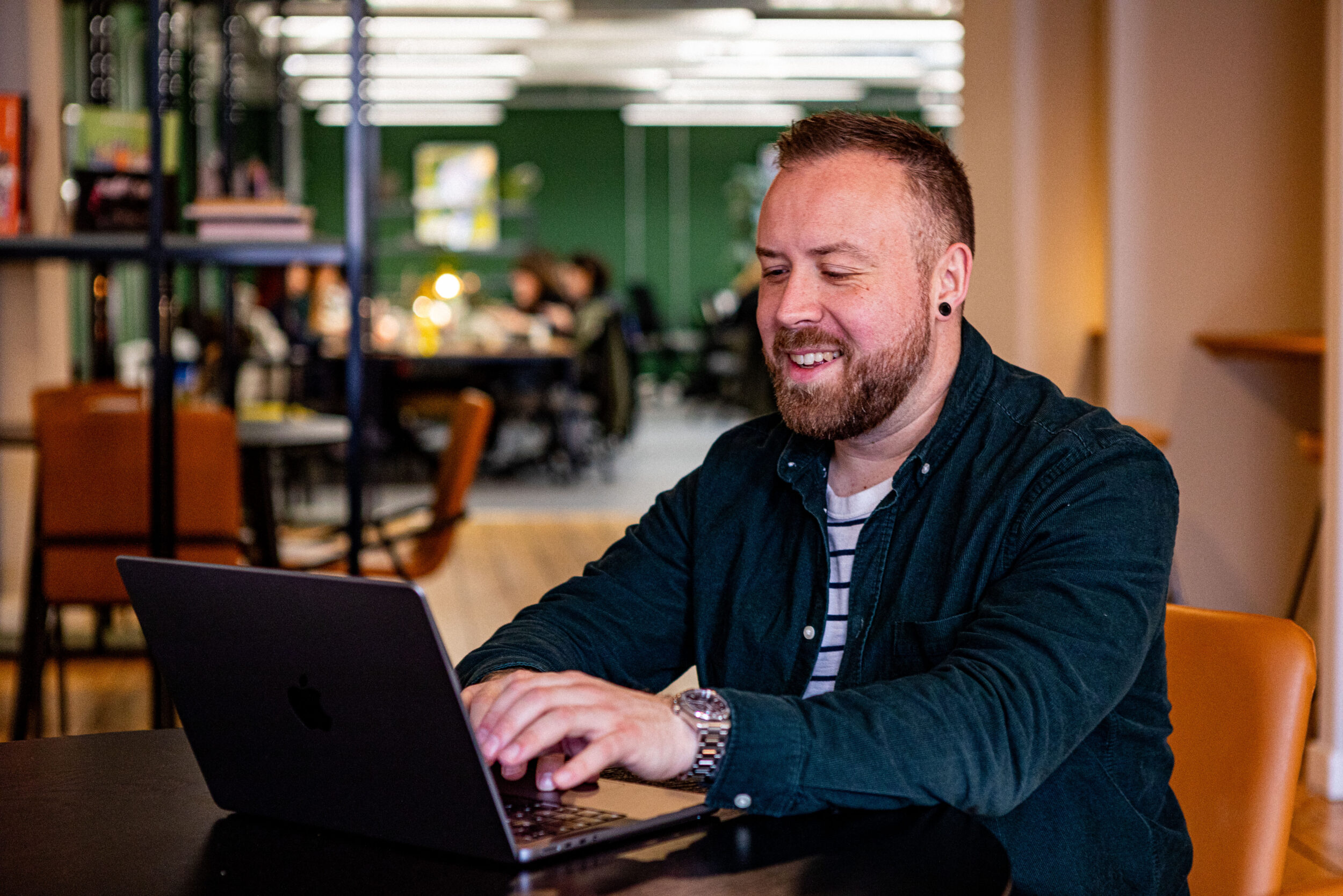 Jason Smith at his computer Gather Round